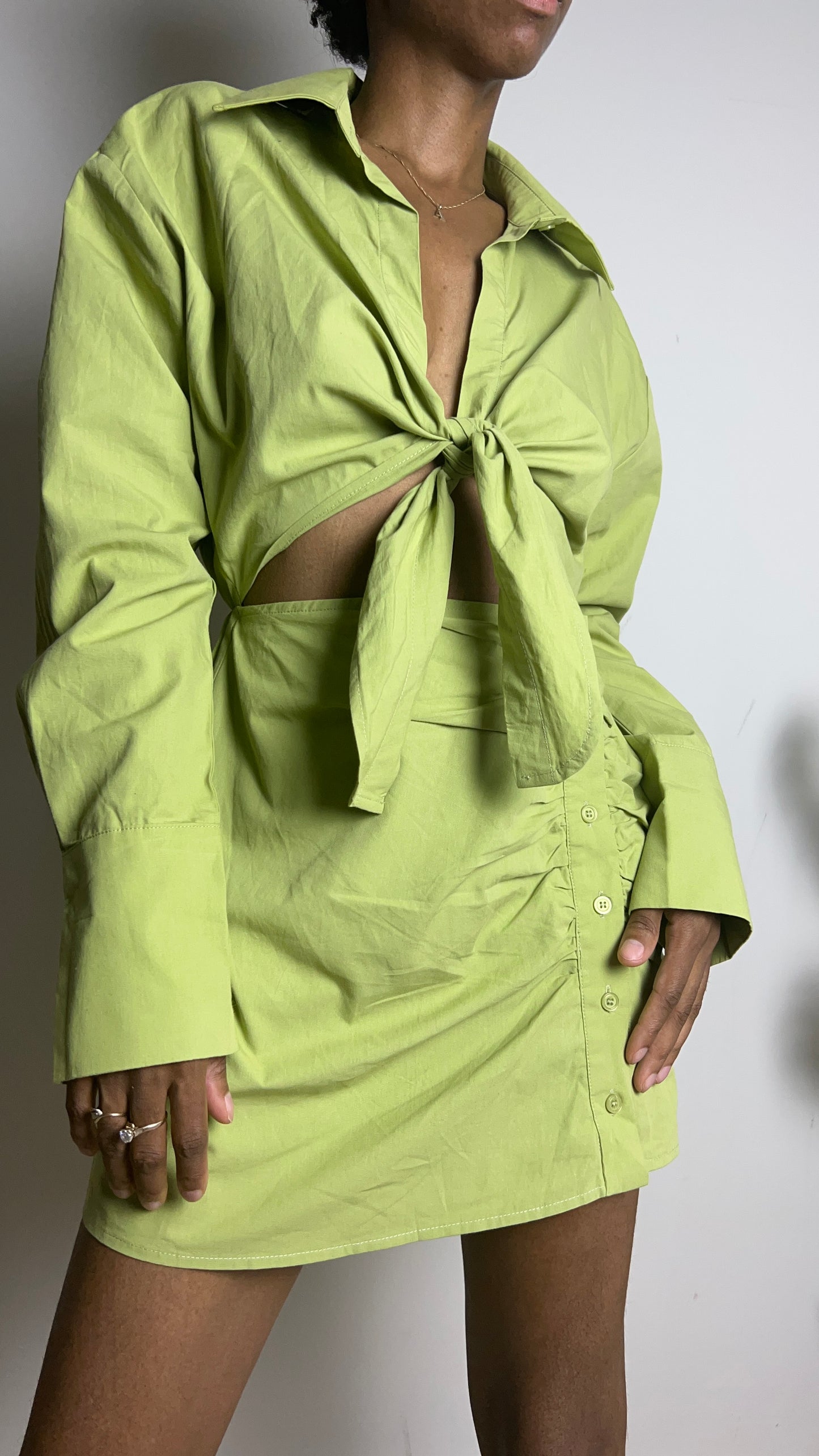 The Perfect Matcha Cutout Mini Dress