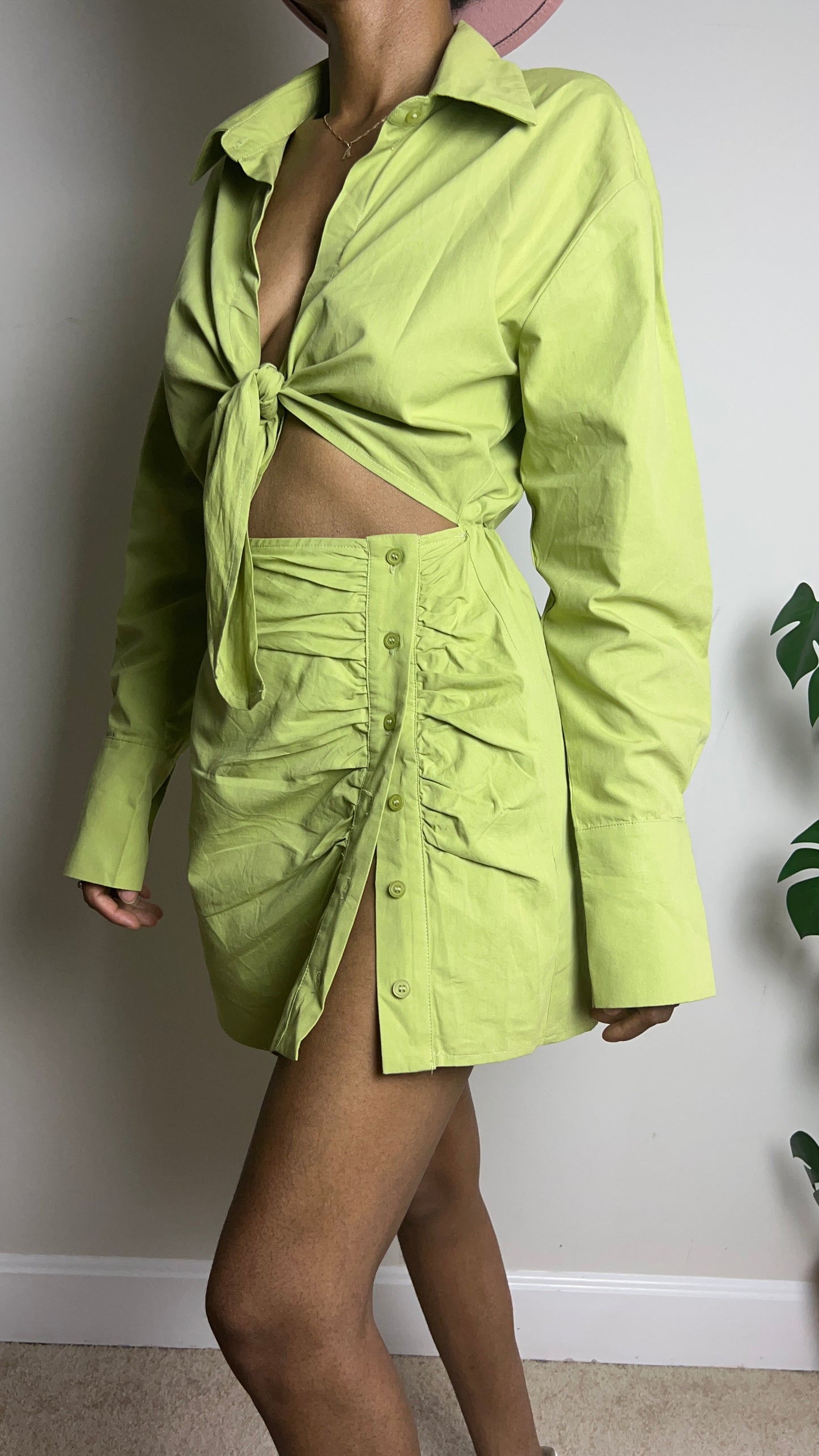 The Perfect Matcha Cutout Mini Dress