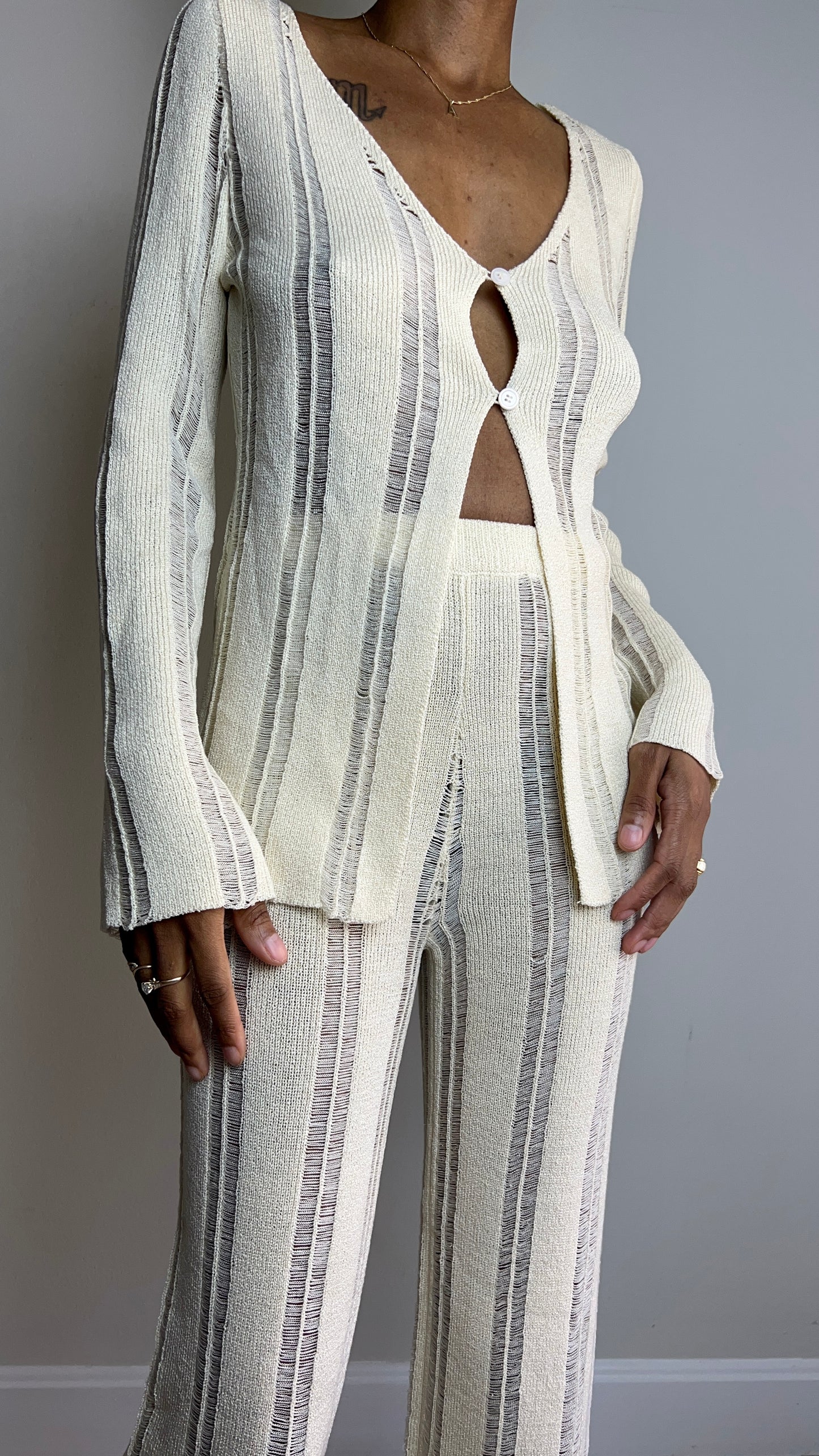 Resort Vibes Ladder Knit Pant Set