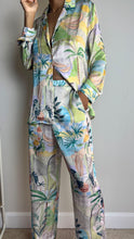 Load image into Gallery viewer, Palm Springs Tropical Print Satin Pant Set
