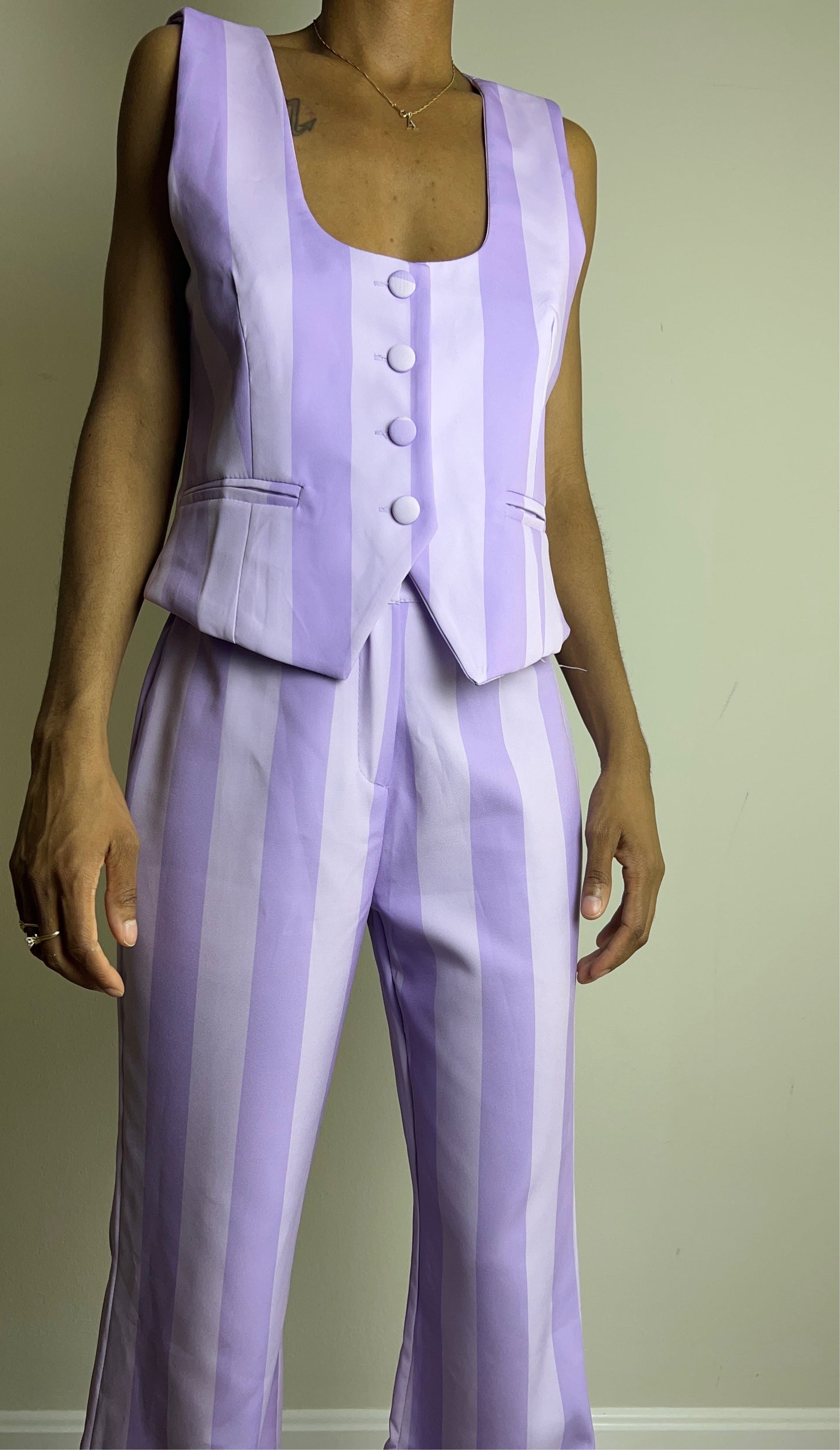 Lavender Haze Striped Vest