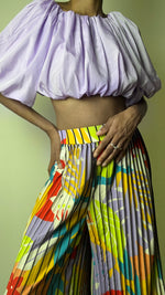 Load image into Gallery viewer, Lavender Off the Shoulder Crop Top
