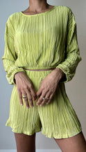 Load image into Gallery viewer, Lime Green Plisse Short Set

