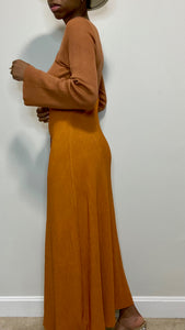 Two Tone Rust Maxi Dress