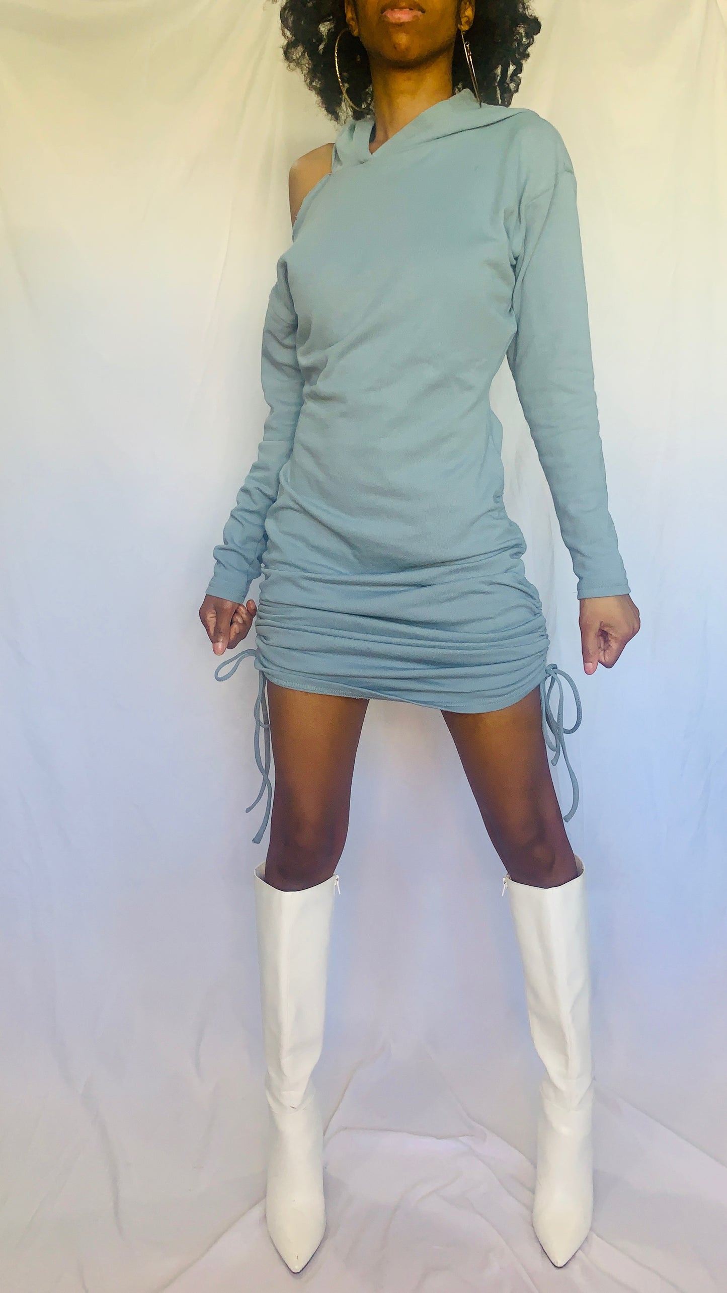 Hoodie Dress (Denim)