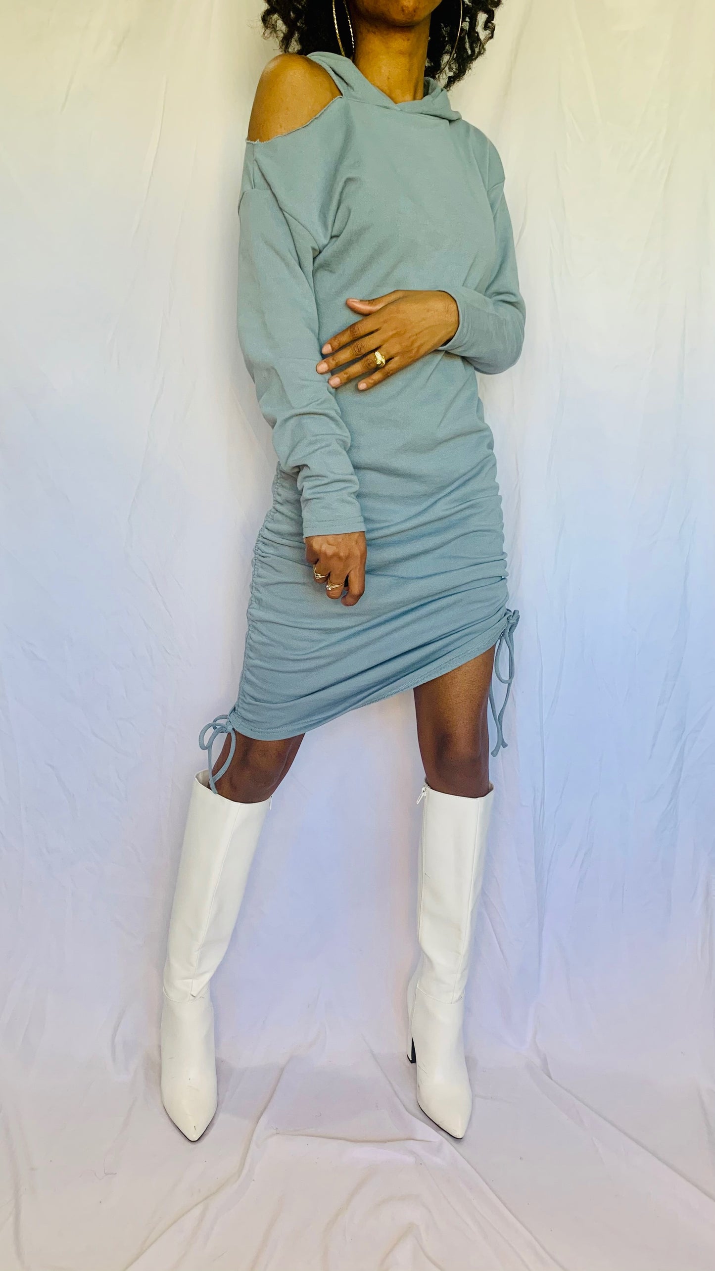 Hoodie Dress (Denim)