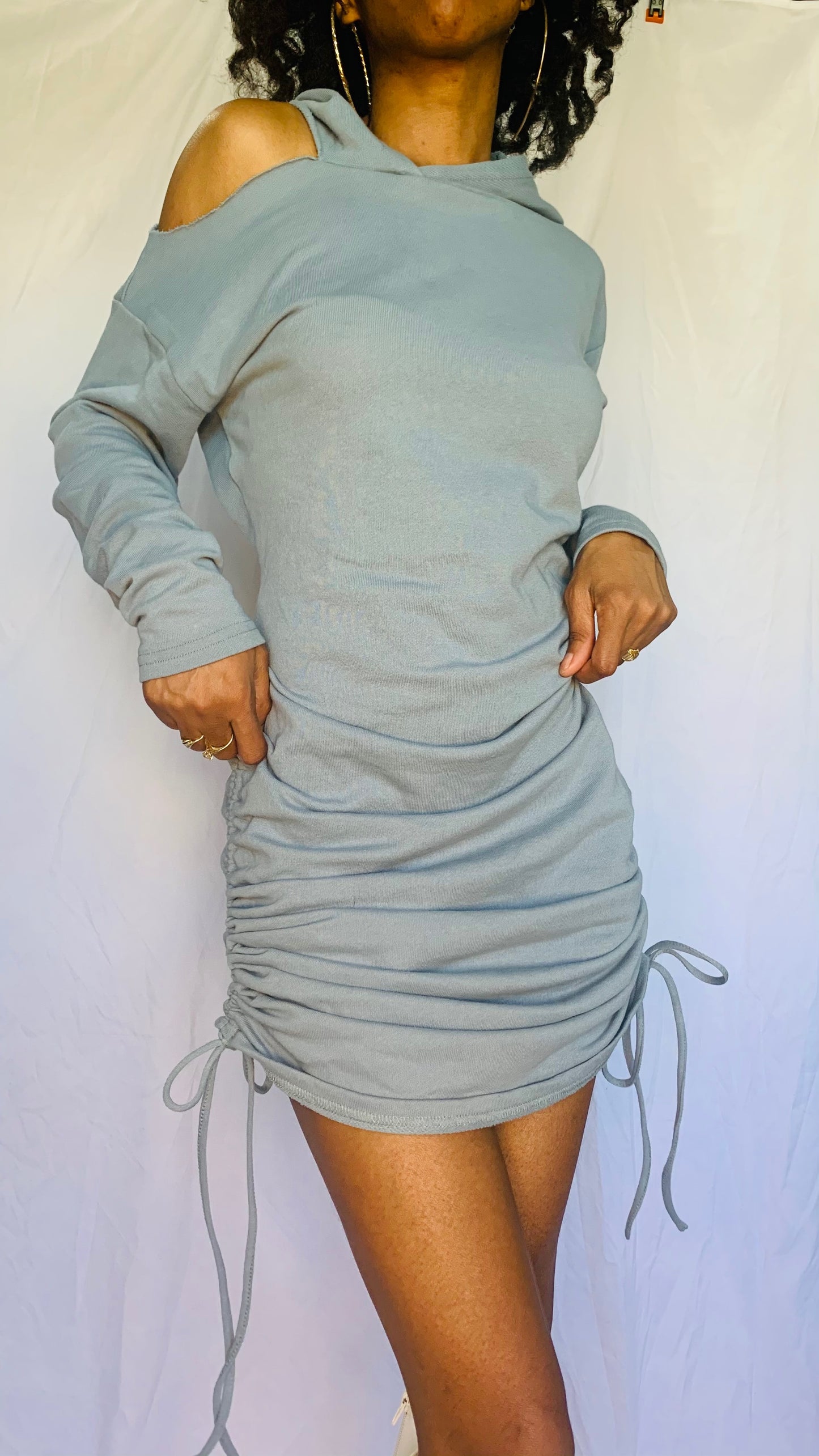 Hoodie Dress (Denim)