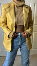 Load image into Gallery viewer, Dijon Faux Leather Boyfriend Blazer
