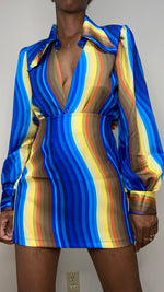 Load image into Gallery viewer, Blue Swirl Mini Skirt Set
