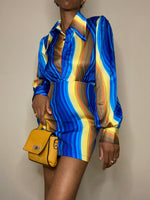 Load image into Gallery viewer, Blue Swirl Mini Skirt Set

