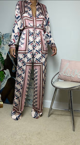Geo Scarf Print Pant Set