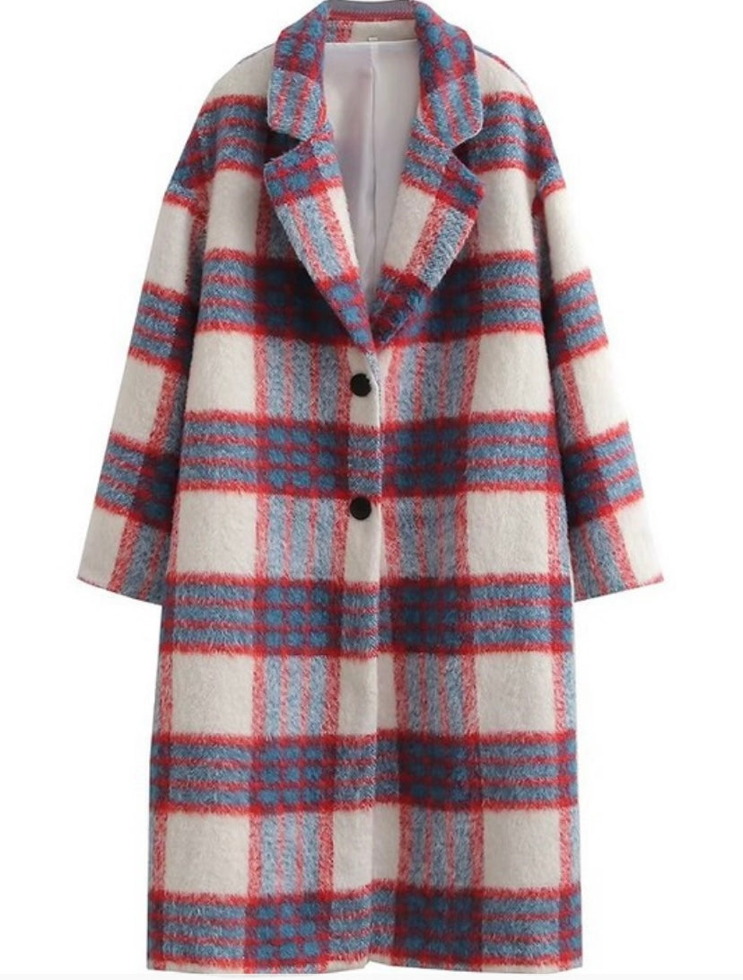 All American Plaid Textured Coat