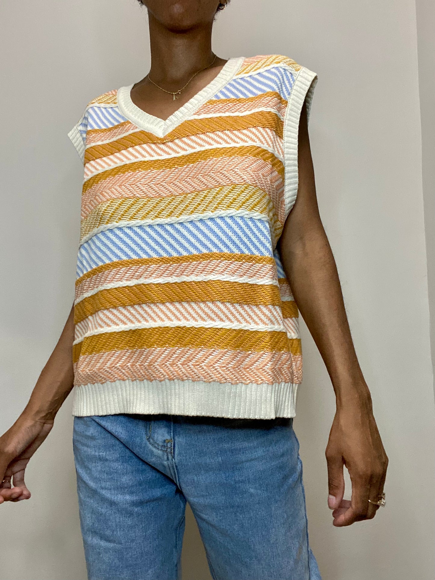 Multicolor Striped Sweater Vest