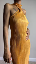 Load image into Gallery viewer, Sun Kissed Orange Twist Plisse Maxi Dress
