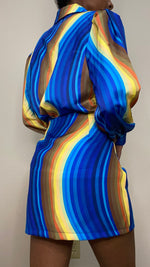 Load image into Gallery viewer, Blue Swirl Mini Skirt Set
