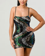 Load image into Gallery viewer, Ride The Wave Sequin Mini Dress
