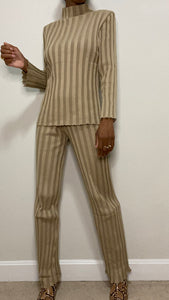 Luxe Ribbed Knit Sweater Pant Set
