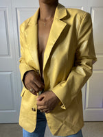 Load image into Gallery viewer, Dijon Faux Leather Boyfriend Blazer
