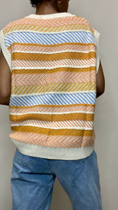 Multicolor Striped Sweater Vest