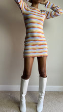 Load image into Gallery viewer, Retro Striped Knit Mini Dress
