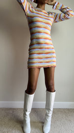 Load image into Gallery viewer, Retro Striped Knit Mini Dress
