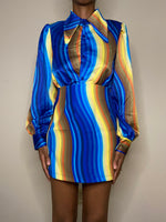 Load image into Gallery viewer, Blue Swirl Mini Skirt Set
