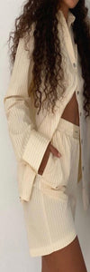 Mellow Yellow Stripe Short Set