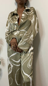 Blurred Lines Satin Pant Set