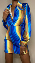 Load image into Gallery viewer, Blue Swirl Mini Skirt Set
