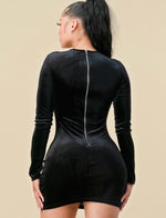 Load image into Gallery viewer, Got Me Twisted Velvet Mini Dress

