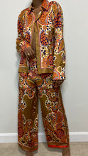 Load image into Gallery viewer, Everything&#39;s Golden Paisley Print Satin Top
