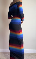 Load image into Gallery viewer, After Sun Off Shoulder Gradient Maxi Dress
