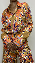 Load image into Gallery viewer, Everything&#39;s Golden Paisley Print Satin Top
