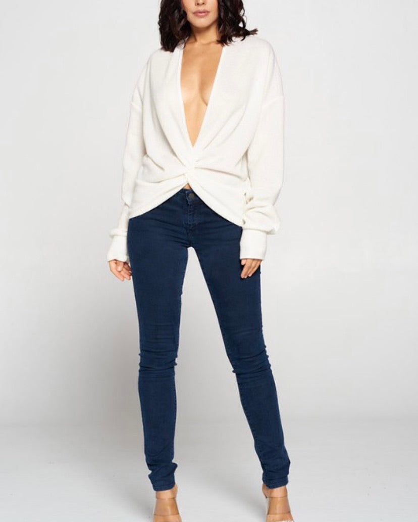 Ivory Twist Front Top